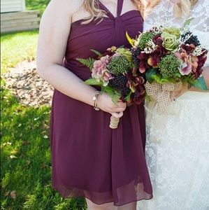 David’s Bridal Maroon Bridesmaid Dress
